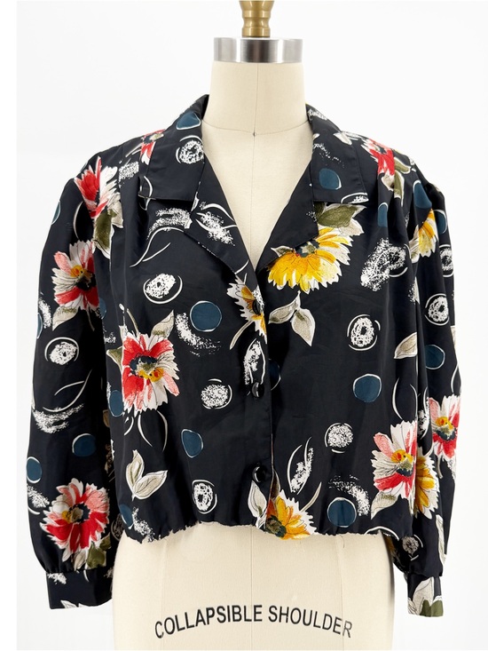 California Looks Tops - Vintage California Looks Dress Womens 6P Floral Midi Shirtwaist Made USA 80s